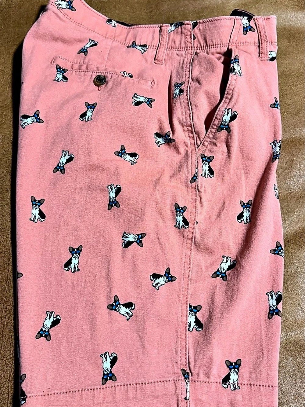 Plugg Flex French Bulldog Print Chino Shorts Men's Waist 34